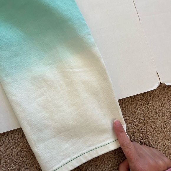 Prana Green to White Ombré Crop Ankle Zip Pants - Picture 11 of 11